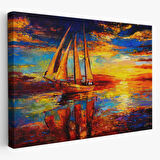 Yelkenli ve Deniz Dekoratif Kanvas Tablo, Duvar Dekoru 3708