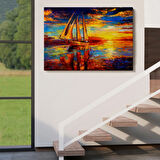 Yelkenli ve Deniz Dekoratif Kanvas Tablo, Duvar Dekoru 3708