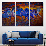 Koşan Atlar Dekoratif Kanvas Tablo, Duvar Dekoru 3725