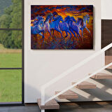 Koşan Atlar Dekoratif Kanvas Tablo, Duvar Dekoru 3725