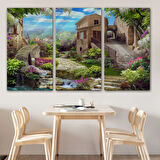 Ev Manzarası Avrupa Dekoratif Kanvas Tablo, Duvar Dekoru 3734