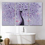 Kelebekler ve Mavi İncili Çiçekler Dekoratif Kanvas Tablo, Duvar Dekoru 3738