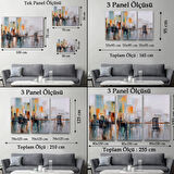 New York Brooklyn Köprüsü Soyut Yağlıboya Görünüm Dekoratif Kanvas Tablo, Duvar Dekoru 3744