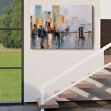 New York Brooklyn Köprüsü Soyut Yağlıboya Görünüm Dekoratif Kanvas Tablo, Duvar Dekoru 3744