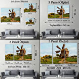 Yağlıboya Görünüm Eski Yel Değirmeni Dekoratif Kanvas Tablo, Duvar Dekoru 3746