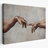 Michelangelo, Ademin Yaratılışı Tanrının Eli Dekoratif Kanvas Tablo, Duvar Dekoru 3753