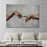 Michelangelo, Ademin Yaratılışı Tanrının Eli Dekoratif Kanvas Tablo, Duvar Dekoru 3753