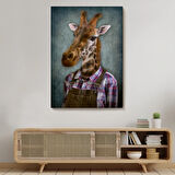 İnsan Görünümlü Zürafa Dekoratif Kanvas Tablo, Duvar Dekoru 4989
