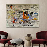 50 cent Piece İsimli Eser Jean Michel Basquiat Dekoratif Kanvas Tablo, Duvar Dekoru 5017