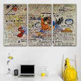 50 cent Piece İsimli Eser Jean Michel Basquiat Dekoratif Kanvas Tablo, Duvar Dekoru 5017