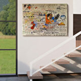 50 cent Piece İsimli Eser Jean Michel Basquiat Dekoratif Kanvas Tablo, Duvar Dekoru 5017
