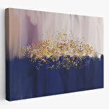 Gold ve Mavi Ton Uyumu Modern Dekoratif Kanvas Tablo, Duvar Dekoru 5045