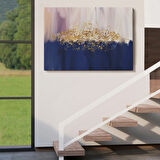 Gold ve Mavi Ton Uyumu Modern Dekoratif Kanvas Tablo, Duvar Dekoru 5045