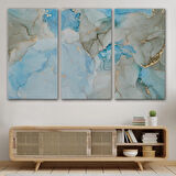 Mürekkep ve Alkol ile Mermer Deseni Dekoratif Kanvas Tablo, Duvar Dekoru 5049