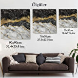Altın Tozu ve Mermer Desen Soyut Dekoratif Kanvas Tablo, Duvar Dekoru 5054