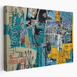 Mavi Kuş Jean Michel Basquiat Dekoratif Kanvas Tablo, Duvar Dekoru 5060