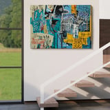 Mavi Kuş Jean Michel Basquiat Dekoratif Kanvas Tablo, Duvar Dekoru 5060