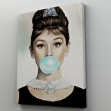 Yeşil Kabarcık Sakızlar Audrey Hepburn 5 Dekoratif Kanvas Tablo, Duvar Dekoru 82