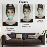 Yeşil Kabarcık Sakızlar Audrey Hepburn 5 Dekoratif Kanvas Tablo, Duvar Dekoru 82