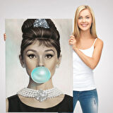 Yeşil Kabarcık Sakızlar Audrey Hepburn 5 Dekoratif Kanvas Tablo, Duvar Dekoru 82