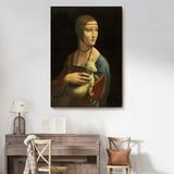 Kakımlı Kadın The Lady with Bangs Leonardo Da Vinci Dekoratif Kanvas Tablo, Duvar Dekoru 5113