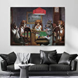 Poker Oynayan Köpekler Eseri Cassius Marcellus Dekoratif Kanvas Tablo, Duvar Dekoru 5170