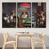 Poker Oynayan Köpekler Eseri Cassius Marcellus Dekoratif Kanvas Tablo, Duvar Dekoru 5170