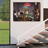 Poker Oynayan Köpekler Eseri Cassius Marcellus Dekoratif Kanvas Tablo, Duvar Dekoru 5170