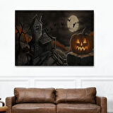 Cadılar Bayramı Perili Ev Dekoratif Kanvas Tablo, Duvar Dekoru 5196