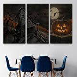 Cadılar Bayramı Perili Ev Dekoratif Kanvas Tablo, Duvar Dekoru 5196