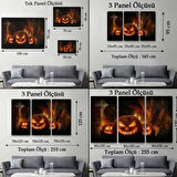 Cadılar Bayramı Oymalı Kabaklar Dekoratif Kanvas Tablo, Duvar Dekoru 5197