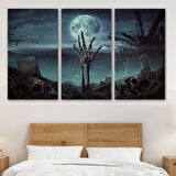 Mezarlıkta Çıkan El Cadılar Bayramı Dekoratif Kanvas Tablo, Duvar Dekoru 5205