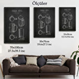 Bira Bardağı Patent Çizimi 1951 tarihli Dekoratif Kanvas Tablo, Duvar Dekoru 5213