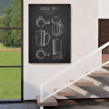 Bira Bardağı Patent Çizimi 1951 tarihli Dekoratif Kanvas Tablo, Duvar Dekoru 5213