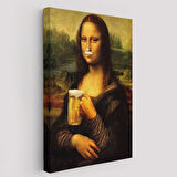 Mona Lisa ve Birası PopArt Dekoratif Kanvas Tablo, Duvar Dekoru 5219