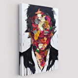 Renkli Yüz Soyut Çalışma Dekoratif Kanvas Tablo, Duvar Dekoru 5220