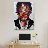 Renkli Yüz Soyut Çalışma Dekoratif Kanvas Tablo, Duvar Dekoru 5220