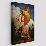 Kuş Kadın Gerçeküstü Yağlıboya Steven Kenny Dekoratif Kanvas Tablo, Duvar Dekoru 5225