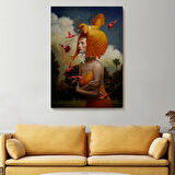 Kuş Kadın Gerçeküstü Yağlıboya Steven Kenny Dekoratif Kanvas Tablo, Duvar Dekoru 5225