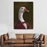 PopArt İnsan Görünüm Gözlüklü Kaz Dekoratif Kanvas Tablo, Duvar Dekoru 5245