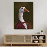 PopArt İnsan Görünüm Gözlüklü Kaz Dekoratif Kanvas Tablo, Duvar Dekoru 5245