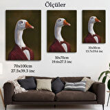 PopArt İnsan Görünüm Gözlüklü Kaz Dekoratif Kanvas Tablo, Duvar Dekoru 5245