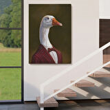 PopArt İnsan Görünüm Gözlüklü Kaz Dekoratif Kanvas Tablo, Duvar Dekoru 5245