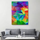 Renkli Geometrik Şekiller Soyut Çalışma Dekoratif Kanvas Tablo, Duvar Dekoru 5250