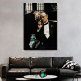 Vito Corleone Film Sahnesi The Godfather Dekoratif Kanvas Tablo, Duvar Dekoru 5279