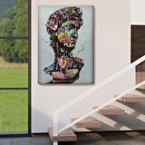 Renkli Poster, Antik Kafa Banksy Dekoratif Kanvas Tablo, Duvar Dekoru 5318