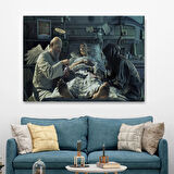 Ölüm Meleği Azrail Çalışıyor ve Kumar Oynuyor Dekoratif Kanvas Tablo, Duvar Dekoru 5373