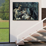 Ölüm Meleği Azrail Çalışıyor ve Kumar Oynuyor Dekoratif Kanvas Tablo, Duvar Dekoru 5373