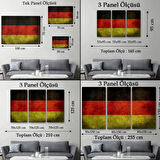 Rustik Almanya Bayrağı Dekoratif Kanvas Tablo, Duvar Dekoru 5387