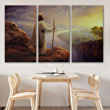 Hristiyan Duvar Sanatı, İsa Mesih, Uçurumdan Ufka Bakmak Dekoratif Kanvas Tablo 5400